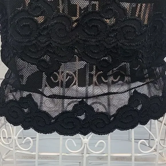 Black lace fishnet cami unbranded Women's Size S - Picture 3 of 8